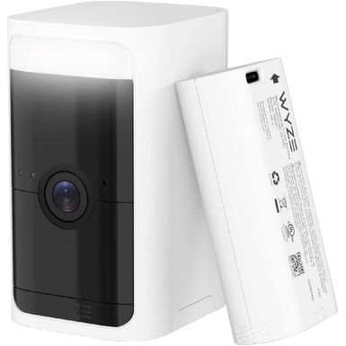 Wyze - Battery Spotlight Cam Pro 2k HDR Wireless Radar Motion Detection Outdoor/Indoor Security Camera - White