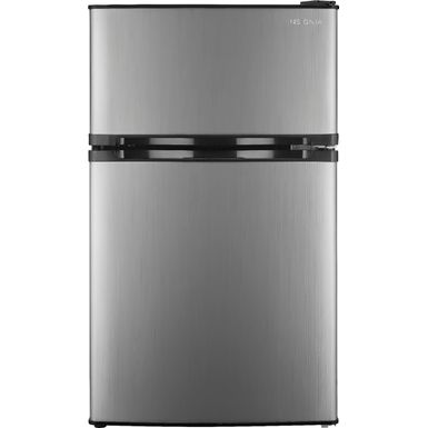 Insignia - 3.0 Cu. Ft. Mini Fridge with Top Freezer - Stainless Steel