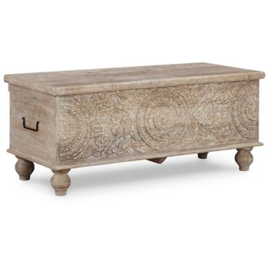 Beige Fossil Ridge Storage Bench