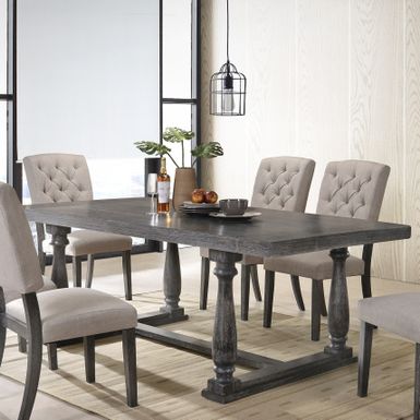 ACME Bernard Dining Table, Weathered Gray Oak