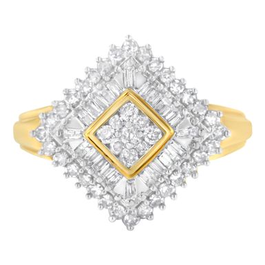 10K Yellow Gold Diamond Ballerina Ring (1 Cttw, I-J Color, I1-I2 Clarity) - Size 6