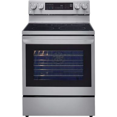 LG - 6.3 Cu. Ft. Smart Freestanding Electric Convection Range with EasyClean and InstaView - Stainless Steel