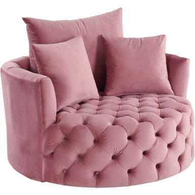 ACME Zunyas Accent Chair w/Swivel, Pink Velvet