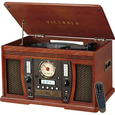 Victrola - Aviator Signature Bluetooth 8-in-1 Record Player - Mahogany