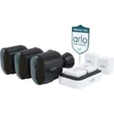 Arlo - Pro 5S 2K 3 Camera Indoor/Outdoor Wireless Spotlight Security Camera Bundle - Black