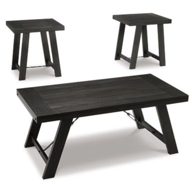 Black/Pewter Noorbrook Occasional Table Set (3/CN)