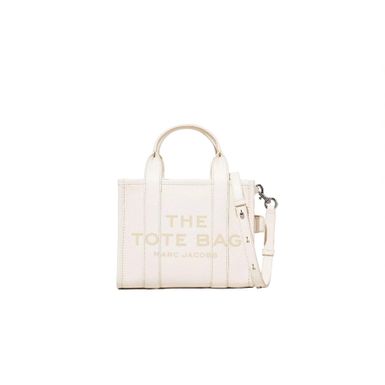 Marc Jacobs The Leather Tote Bag (Small, Cotton/Silver)