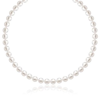 14k Yellow Gold Necklace with White Freshwater Cultured Pearls (6.0mm to 6.5mm) (18 Inch)