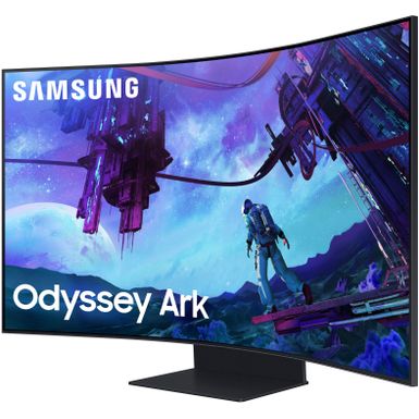 Samsung - Odyssey Ark 2nd Gen. 55" Curved 4K UHD Quantum Mini-LED FreeSync Prem Pro 1ms GTG Gaming Screen - Black