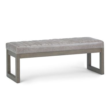 Simpli Home - Casey Ottoman Bench - Distressed Grey Taupe