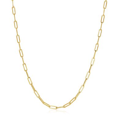 14K Yellow Gold Wide Paperclip Chain (3.3mm) (20 Inch)