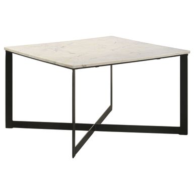 Tobin Square Marble Top Coffee Table White and Black