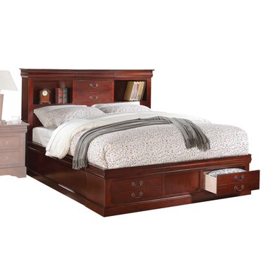 ACME Louis Philippe III Queen Bed, Cherry