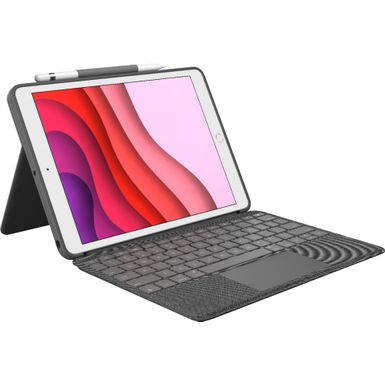 Logitech - Combo Touch Keyboard Folio for Apple iPad 10.2 (7th 8th  9th Gen) with Detachable Backlit Keyboard - Graphite