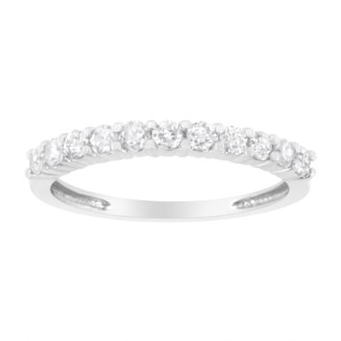 .925 Sterling Silver 1/2 cttw Shared Prong-Set Brilliant Round-Cut Diamond 11 Stone Band Ring (I-J Color, SI2-I1 Clarity) - Size 7