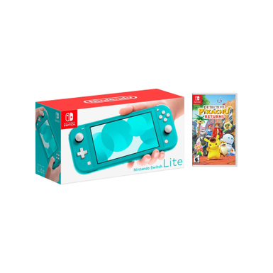 Nintendo Switch Lite Turquoise + Detective Pikachu Returns Bundle