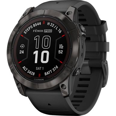 Garmin - fenix 7X Pro Sapphire Solar GPS Smartwatch 51 mm Fiber-reinforced polymer - Carbon Gray DLC Titanium