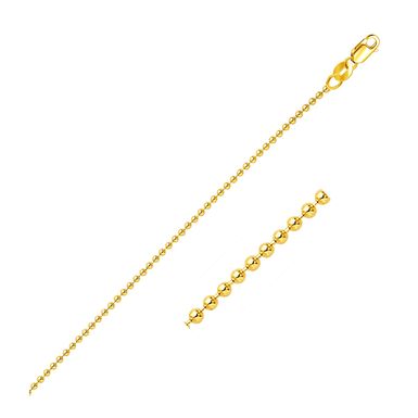 14k Yellow Gold Bead Chain 1.5mm (20 Inch)