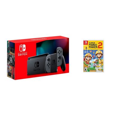 Nintendo - Switch 1.1 (Gray) + Super Mario Maker 2 BUNDLE