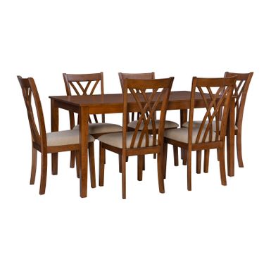 Sherrod 7Pc Dining Set Brown