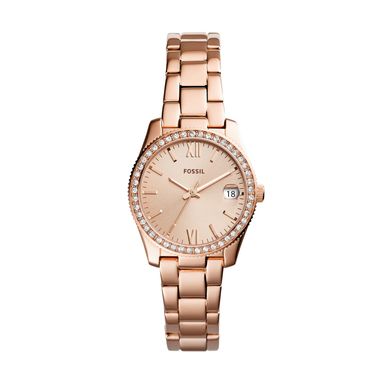 Fossil  - Ladies Scarlette Rose Gold-Tone Crystal Watch Rose Gold Dial