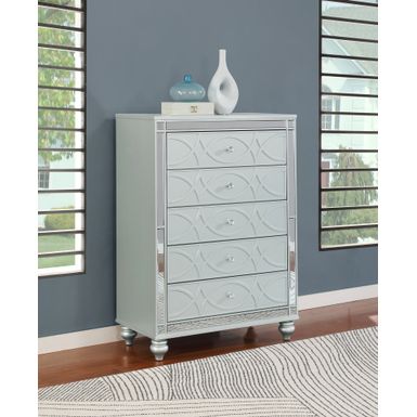 Gunnison 5-drawer Chest Silver Metallic