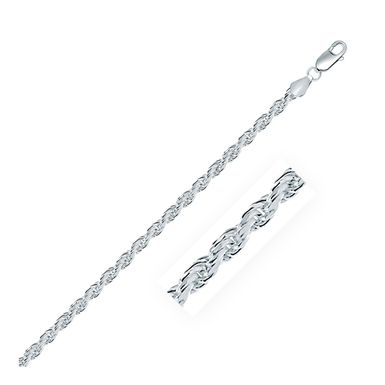 Sterling Silver 3.6mm Diamond Cut Rope Style Chain (20 Inch)