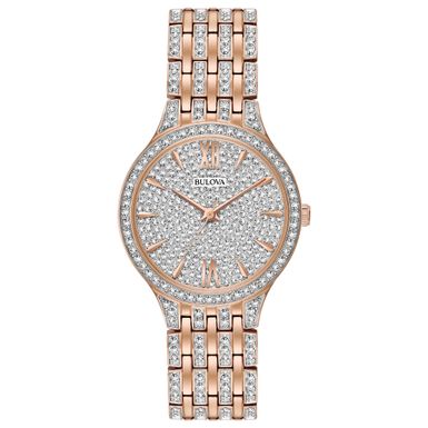 Bulova  - Ladies Phantom Crystal Collection Two-Tone Watch Crysal Pave Dial