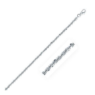 Rhodium Plated 2.2mm Sterling Silver Sparkle Style Chain (16 Inch)