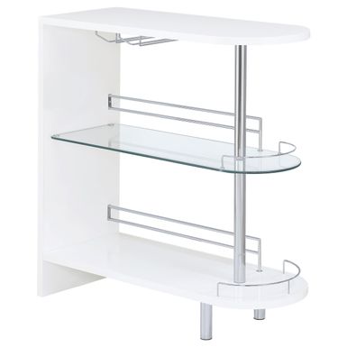 Adolfo 3-tier Bar Table Glossy White and Clear