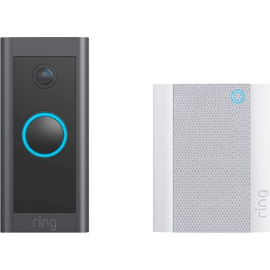 Ring - Wi-Fi Smart Video Doorbell - Wired with Chime - Black