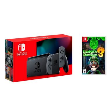 Nintendo - Switch 1.1 (Gray) + Luigi's Mansion 3 BUNDLE