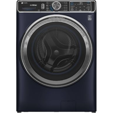 GE Profile - 5.3 Cu. Ft. High-Efficiency Stackable Smart Front Load Washer with Steam and UltraFresh Vent System+ With OdorBlock - Sapphire Blue