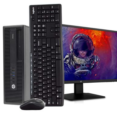 HP ProDesk 600G2 Desktop Computer, 3.2 GHz Intel i5 Quad Core, 16GB DDR4 RAM, 2TB HDD, Windows 10 Professional 64bit, New 24in LCD (Refurbished)