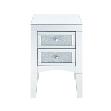 ACME Noralie Accent Table, Mirrored & Faux Diamonds