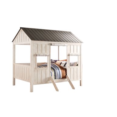 ACME Spring Cottage Full Bed, Weathered White & Washed Gray