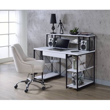 ACME Amiel Writing Desk, White & Black