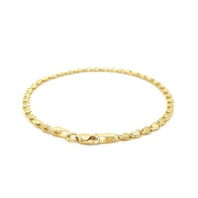 2.9mm 14k Yellow Gold Heart Bracelet (7 Inch)