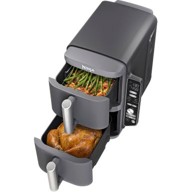 Ninja - DoubleStack XL 10 QT 6-in-1 2-Basket Air Fryer Space Saving Design - Gray