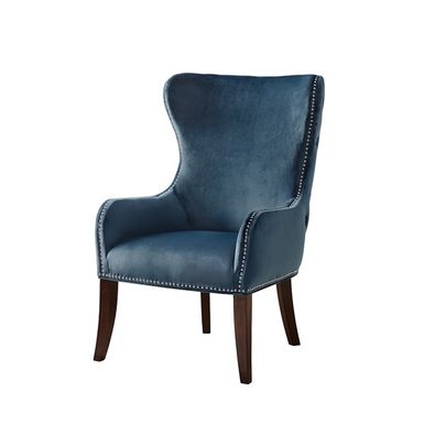 Blue Hancock Button Tufted Back Accent Chair