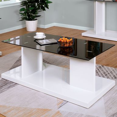 Contemporary Wood Coffee Table in Black/White