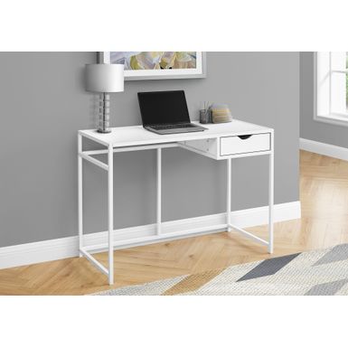 Computer Desk/ Home Office/ Laptop/ Storage Drawer/ 42"L/ Work/ Metal/ Laminate/ White/ Contemporary/ Modern