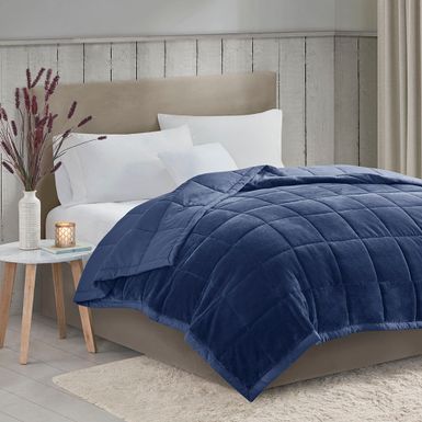 Navy Coleman Reversible HeiQ Smart Temperature Down Alternative Blanket King