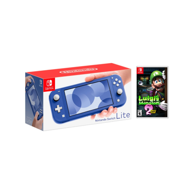 Nintendo Switch Lite Blue + Luigi's Mansion 2 Bundle