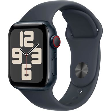 Apple Watch SE 2nd Generation (GPS+Cellular) 40mm Aluminum Case with Midnight Sport Band - S/M - Midnight - (2024)