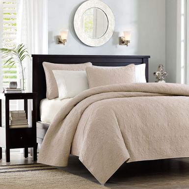 Khaki Quebec Reversible Quilt Set King/Cal King