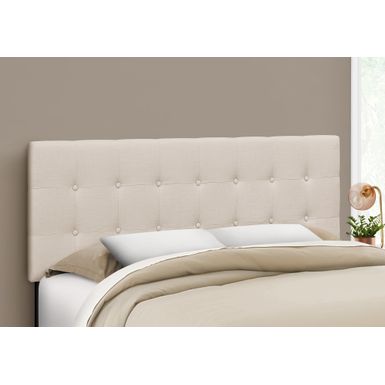 Bed/ Headboard Only/ Queen Size/ Bedroom/ Upholstered/ Linen Look/ Beige/ Transitional