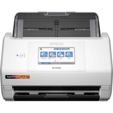 Epson - RapidReceipt RR-600W Wireless Receipt and Desktop Document Scanner - White