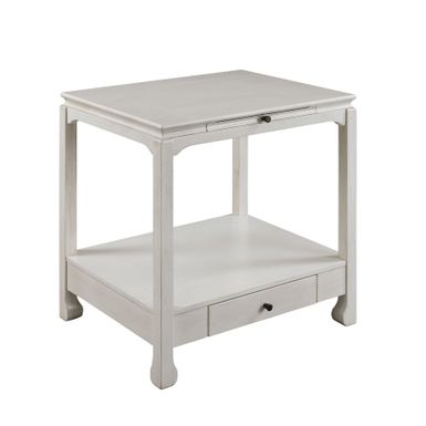 ACME Seatlas Accent Table, Antique White Finish