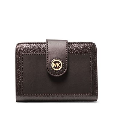 Michael Kors Charm Small Tab Compact Pocket Wallet - Chocolate